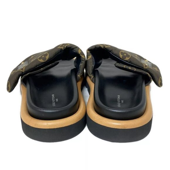 LOUIS VUITTON Pool Pillow Line Mules - Dark Brown Light Brown Black 399-011425 - Picture 3 of 8